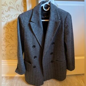 Like new, dynamite black/grey tweed double breasted blazer